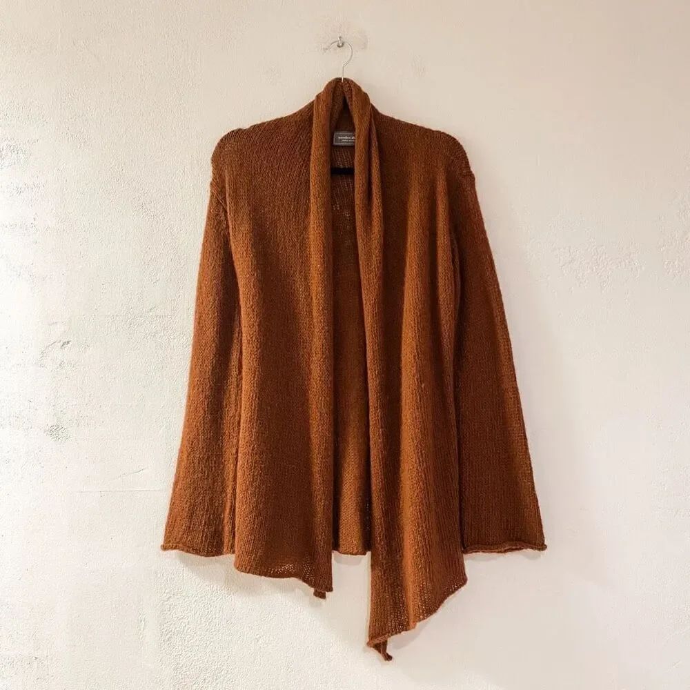 Wooden Ships Wool Blend Fall Cardigan in Brown Large